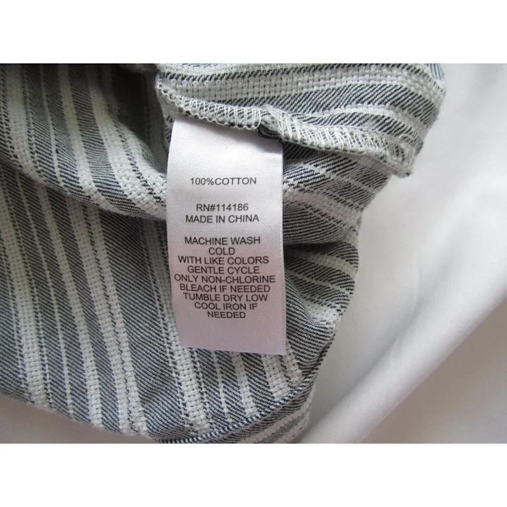 Women's 89th Madison Button Down Stripe Cotton Jacket Sz 2X (WJ14)‎